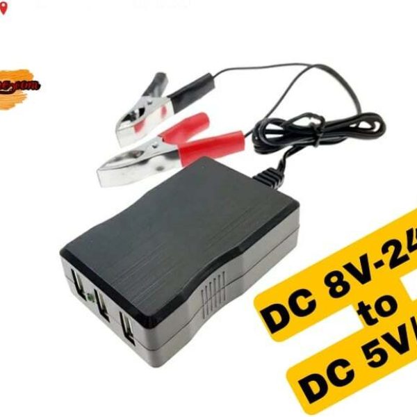 Portable DC Power Adapter with Battery Clip