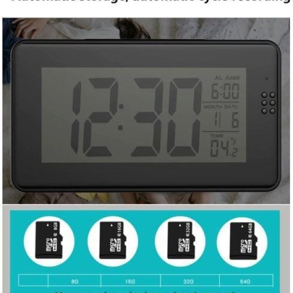 Full HD Wifi Alarm Clock – bluetooth spy table camera